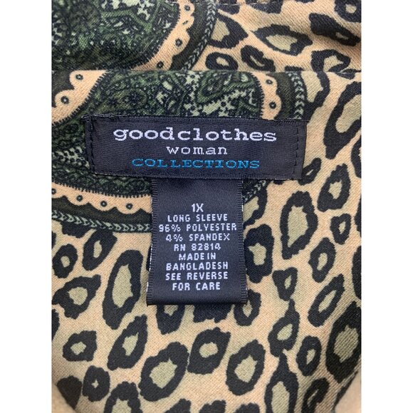 Goodclothes Womens 1X Paisley & Floral Long Sleeve Button Down Shirt - Picture 3 of 8